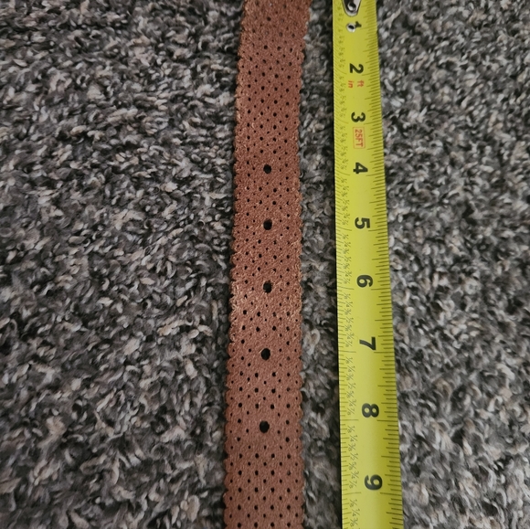 J.Crew Scalloped Perforated Leather Belt Turquoise - Picture 8 of 11